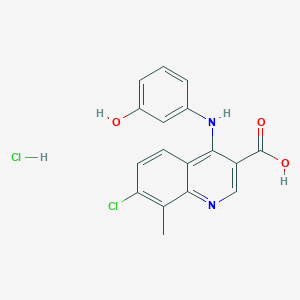 molecular formula C17H14Cl2N2O3 B4244297 7-Chloro-4-(3-hydroxyanilino)-8-methylquinoline-3-carboxylic acid;hydrochloride 