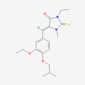 molecular formula C19H26N2O3S B424432 5-(3-Ethoxy-4-isobutoxybenzylidene)-3-ethyl-1-methyl-2-thioxoimidazolidin-4-one 