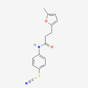 molecular formula C15H14N2O2S B4244343 4-{[3-(5-methyl-2-furyl)propanoyl]amino}phenyl thiocyanate 