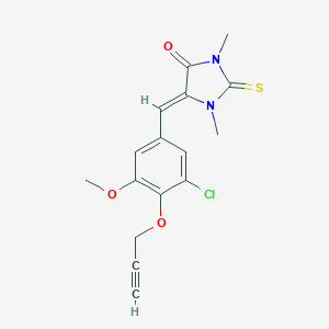 molecular formula C16H15ClN2O3S B424436 5-[3-Chloro-5-methoxy-4-(prop-2-ynyloxy)benzylidene]-1,3-dimethyl-2-thioxoimidazolidin-4-one 