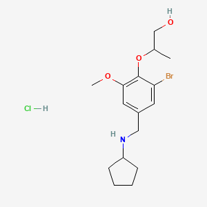 molecular formula C16H25BrClNO3 B4244362 2-{2-bromo-4-[(cyclopentylamino)methyl]-6-methoxyphenoxy}-1-propanol hydrochloride 