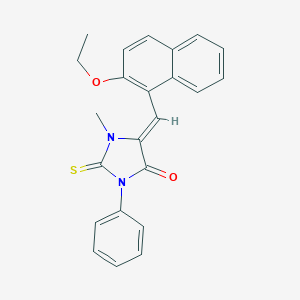 molecular formula C23H20N2O2S B424437 5-[(2-Ethoxy-1-naphthyl)methylene]-1-methyl-3-phenyl-2-thioxoimidazolidin-4-one 