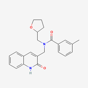 N-[(2-hydroxy-3-quinolinyl)methyl]-3-methyl-N-(tetrahydro-2-furanylmethyl)benzamide