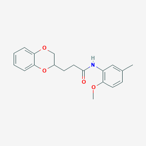 molecular formula C19H21NO4 B4244386 3-(2,3-dihydro-1,4-benzodioxin-3-yl)-N-(2-methoxy-5-methylphenyl)propanamide 