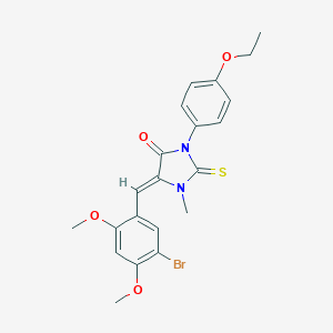 molecular formula C21H21BrN2O4S B424439 5-(5-Bromo-2,4-dimethoxybenzylidene)-3-(4-ethoxyphenyl)-1-methyl-2-thioxoimidazolidin-4-one 