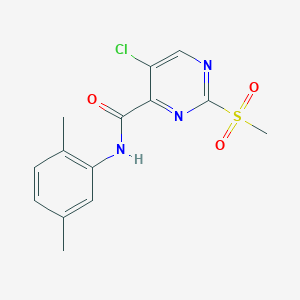 molecular formula C14H14ClN3O3S B4244403 5-chloro-N-(2,5-dimethylphenyl)-2-(methylsulfonyl)-4-pyrimidinecarboxamide 