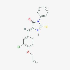 molecular formula C20H17ClN2O2S B424442 5-[4-(Allyloxy)-3-chlorobenzylidene]-1-methyl-3-phenyl-2-thioxoimidazolidin-4-one 