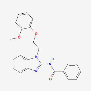 molecular formula C23H21N3O3 B4244444 N-[1-[2-(2-methoxyphenoxy)ethyl]benzimidazol-2-yl]benzamide 