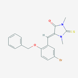 molecular formula C19H17BrN2O2S B424446 5-[2-(Benzyloxy)-5-bromobenzylidene]-1,3-dimethyl-2-thioxoimidazolidin-4-one 
