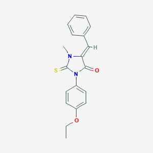 molecular formula C19H18N2O2S B424449 (5Z)-5-benzylidene-3-(4-ethoxyphenyl)-1-methyl-2-thioxoimidazolidin-4-one 