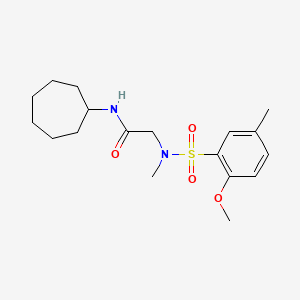 N-cycloheptyl-N~2~-[(2-methoxy-5-methylphenyl)sulfonyl]-N~2~-methylglycinamide