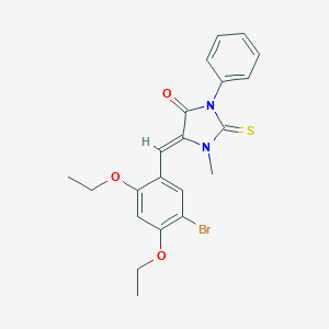 molecular formula C21H21BrN2O3S B424450 5-(5-Bromo-2,4-diethoxybenzylidene)-1-methyl-3-phenyl-2-thioxoimidazolidin-4-one 