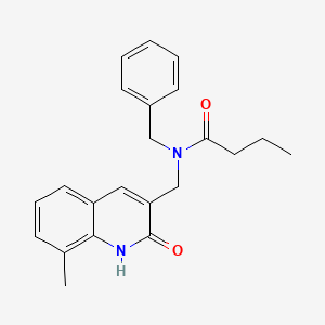 N-benzyl-N-[(2-hydroxy-8-methyl-3-quinolinyl)methyl]butanamide