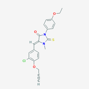 molecular formula C22H19ClN2O3S B424451 5-[3-Chloro-4-(prop-2-ynyloxy)benzylidene]-3-(4-ethoxyphenyl)-1-methyl-2-thioxoimidazolidin-4-one 