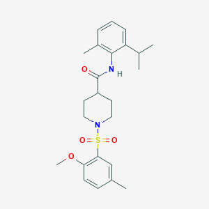 1-(2-methoxy-5-methylphenyl)sulfonyl-N-(2-methyl-6-propan-2-ylphenyl)piperidine-4-carboxamide