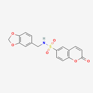 N-[(2H-1,3-BENZODIOXOL-5-YL)METHYL]-2-OXO-2H-CHROMENE-6-SULFONAMIDE