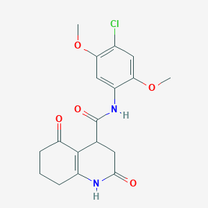 molecular formula C18H19ClN2O5 B4244547 N-(4-chloro-2,5-dimethoxyphenyl)-2,5-dioxo-1,2,3,4,5,6,7,8-octahydroquinoline-4-carboxamide 