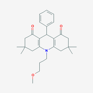 molecular formula C27H35NO3 B424456 10-(3-methoxypropyl)-3,3,6,6-tetramethyl-9-phenyl-3,4,6,7,9,10-hexahydroacridine-1,8(2H,5H)-dione 