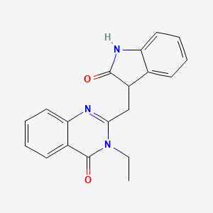 molecular formula C19H17N3O2 B4244565 3-ethyl-2-[(2-oxo-2,3-dihydro-1H-indol-3-yl)methyl]quinazolin-4(3H)-one 