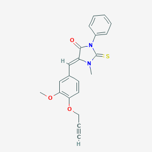 molecular formula C21H18N2O3S B424457 5-[3-Methoxy-4-(prop-2-ynyloxy)benzylidene]-1-methyl-3-phenyl-2-thioxoimidazolidin-4-one 
