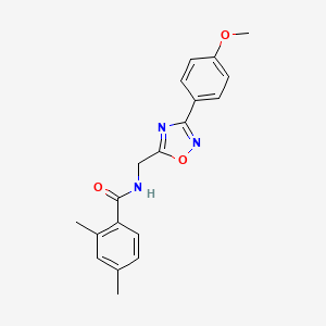 molecular formula C19H19N3O3 B4244604 N-{[3-(4-methoxyphenyl)-1,2,4-oxadiazol-5-yl]methyl}-2,4-dimethylbenzamide 