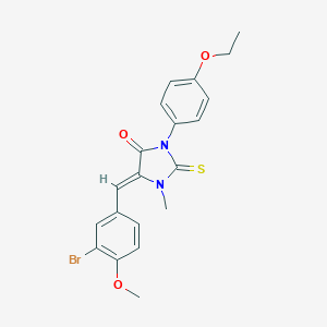 molecular formula C20H19BrN2O3S B424462 5-(3-Bromo-4-methoxybenzylidene)-3-(4-ethoxyphenyl)-1-methyl-2-thioxoimidazolidin-4-one 