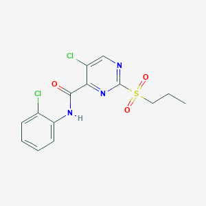 molecular formula C14H13Cl2N3O3S B4244622 5-CHLORO-N-(2-CHLOROPHENYL)-2-(PROPANE-1-SULFONYL)PYRIMIDINE-4-CARBOXAMIDE 