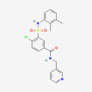 molecular formula C21H20ClN3O3S B4244632 4-chloro-3-[(2,3-dimethylphenyl)sulfamoyl]-N-(pyridin-3-ylmethyl)benzamide 