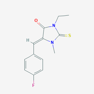 molecular formula C13H13FN2OS B424464 3-Ethyl-5-(4-fluorobenzylidene)-1-methyl-2-thioxoimidazolidin-4-one 