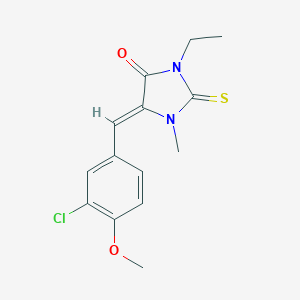 molecular formula C14H15ClN2O2S B424465 5-(3-Chloro-4-methoxybenzylidene)-3-ethyl-1-methyl-2-thioxoimidazolidin-4-one 