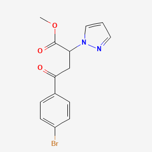 molecular formula C14H13BrN2O3 B4244662 methyl 4-(4-bromophenyl)-4-oxo-2-(1H-pyrazol-1-yl)butanoate 