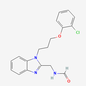 molecular formula C18H18ClN3O2 B4244665 N-({1-[3-(2-CHLOROPHENOXY)PROPYL]-1H-1,3-BENZODIAZOL-2-YL}METHYL)FORMAMIDE 