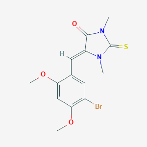 molecular formula C14H15BrN2O3S B424467 5-(5-Bromo-2,4-dimethoxybenzylidene)-1,3-dimethyl-2-thioxoimidazolidin-4-one 