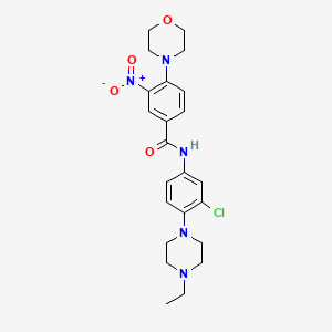 molecular formula C23H28ClN5O4 B4244670 N-[3-chloro-4-(4-ethyl-1-piperazinyl)phenyl]-4-(4-morpholinyl)-3-nitrobenzamide 