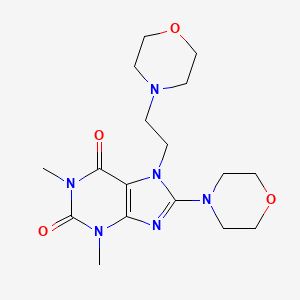 molecular formula C17H26N6O4 B4244685 1,3-Dimethyl-8-morpholin-4-yl-7-(2-morpholin-4-ylethyl)purine-2,6-dione 