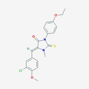 molecular formula C20H19ClN2O3S B424469 (5Z)-5-(3-chloro-4-methoxybenzylidene)-3-(4-ethoxyphenyl)-1-methyl-2-thioxoimidazolidin-4-one 