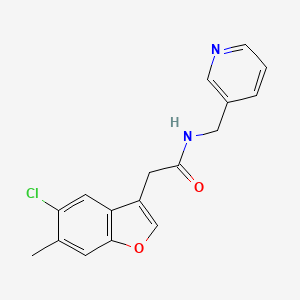 molecular formula C17H15ClN2O2 B4244696 2-(5-chloro-6-methyl-1-benzofuran-3-yl)-N-(pyridin-3-ylmethyl)acetamide 