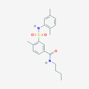 molecular formula C20H26N2O3S B4244699 N-butyl-3-{[(2,5-dimethylphenyl)amino]sulfonyl}-4-methylbenzamide 