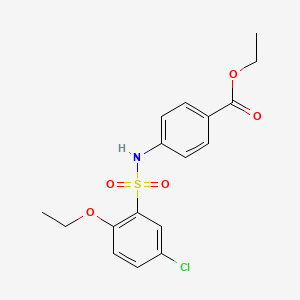 molecular formula C17H18ClNO5S B4244747 ETHYL 4-(5-CHLORO-2-ETHOXYBENZENESULFONAMIDO)BENZOATE 