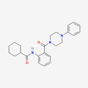 molecular formula C24H29N3O2 B4244765 N-[2-(4-phenylpiperazine-1-carbonyl)phenyl]cyclohexanecarboxamide 