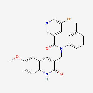 molecular formula C24H20BrN3O3 B4244794 5-Bromo-N-[(6-methoxy-2-oxo-1,2-dihydroquinolin-3-YL)methyl]-N-(3-methylphenyl)pyridine-3-carboxamide 