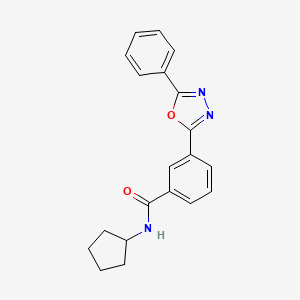 molecular formula C20H19N3O2 B4244841 N-cyclopentyl-3-(5-phenyl-1,3,4-oxadiazol-2-yl)benzamide 