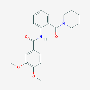 molecular formula C21H24N2O4 B4244859 3,4-dimethoxy-N-[2-(1-piperidinylcarbonyl)phenyl]benzamide 