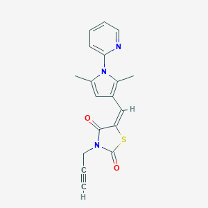 (5E)-5-{[2,5-dimethyl-1-(pyridin-2-yl)-1H-pyrrol-3-yl]methylidene}-3-(prop-2-yn-1-yl)-1,3-thiazolidine-2,4-dione