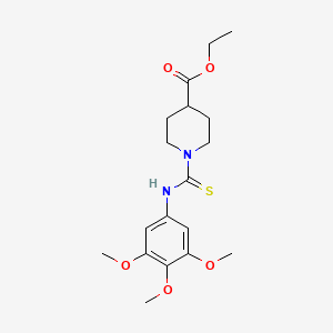 ETHYL 1-[(3,4,5-TRIMETHOXYANILINO)CARBOTHIOYL]-4-PIPERIDINECARBOXYLATE