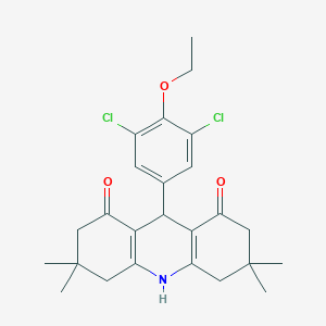 molecular formula C25H29Cl2NO3 B424490 9-(3,5-dichloro-4-ethoxyphenyl)-3,3,6,6-tetramethyl-3,4,6,7,9,10-hexahydroacridine-1,8(2H,5H)-dione 
