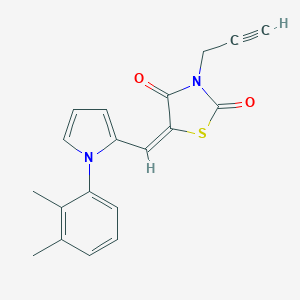molecular formula C19H16N2O2S B424493 (5E)-5-{[1-(2,3-dimethylphenyl)-1H-pyrrol-2-yl]methylidene}-3-(prop-2-yn-1-yl)-1,3-thiazolidine-2,4-dione 