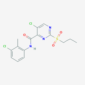 molecular formula C15H15Cl2N3O3S B4244949 5-CHLORO-N-(3-CHLORO-2-METHYLPHENYL)-2-(PROPANE-1-SULFONYL)PYRIMIDINE-4-CARBOXAMIDE 