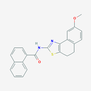 molecular formula C23H18N2O2S B424498 N-(8-methoxy-4,5-dihydronaphtho[1,2-d][1,3]thiazol-2-yl)naphthalene-1-carboxamide 