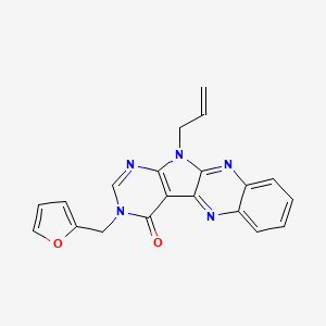 molecular formula C20H15N5O2 B4244987 13-(Furan-2-ylmethyl)-17-prop-2-enyl-2,9,13,15,17-pentazatetracyclo[8.7.0.03,8.011,16]heptadeca-1,3,5,7,9,11(16),14-heptaen-12-one 